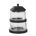 14.5 Inch 5 Layer 2 Glass & Black Wood Jar Tower