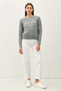 DAZZLE WOOL BLEND SWEATER WITH ACCENT COLOR