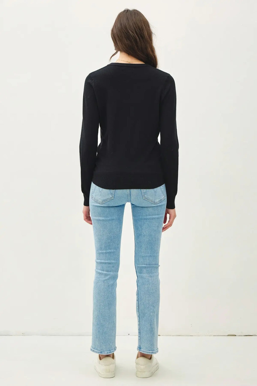 VISCOSE CREW NECK SOFT KNIT SWEATER