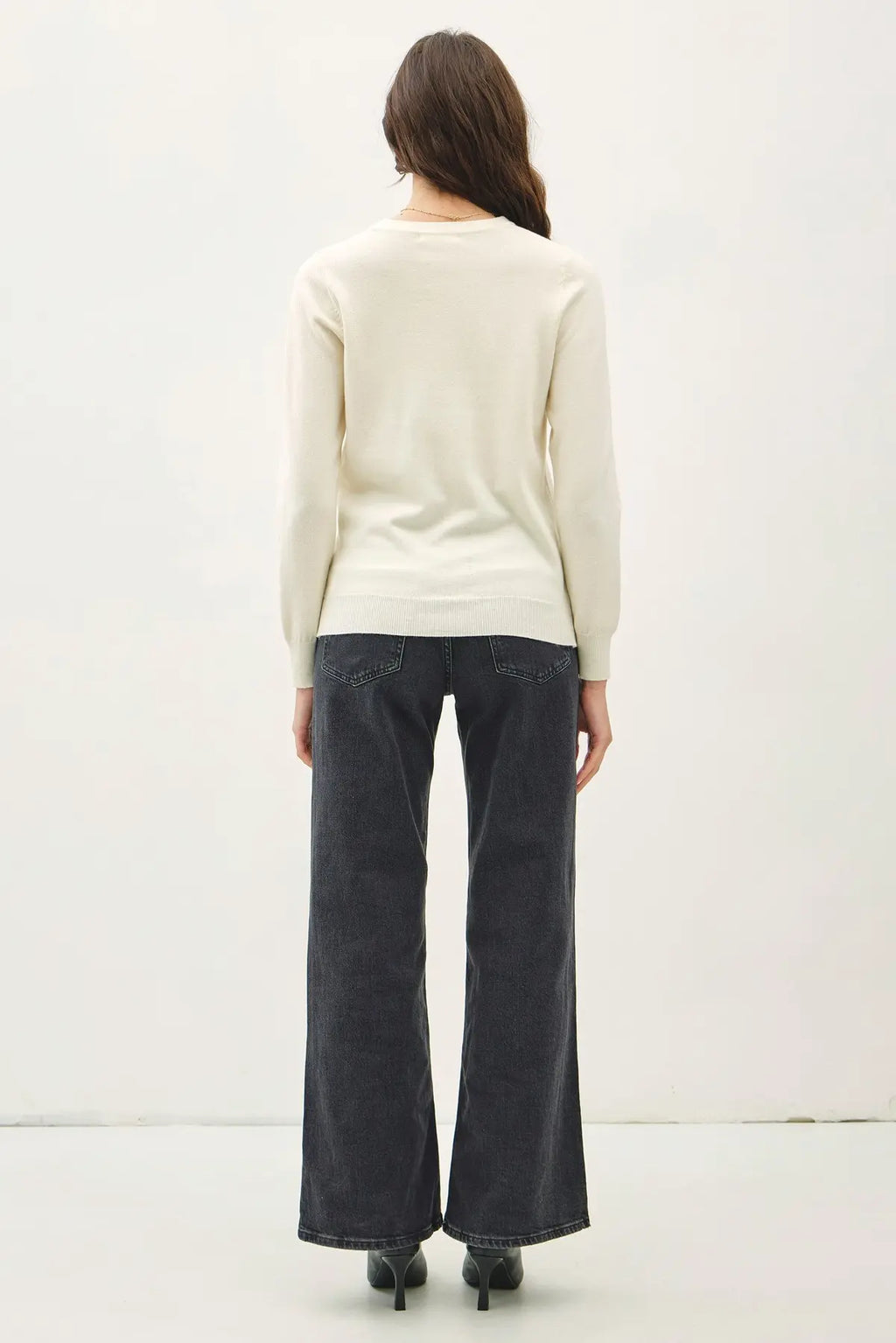 VISCOSE CREW NECK SOFT KNIT SWEATER