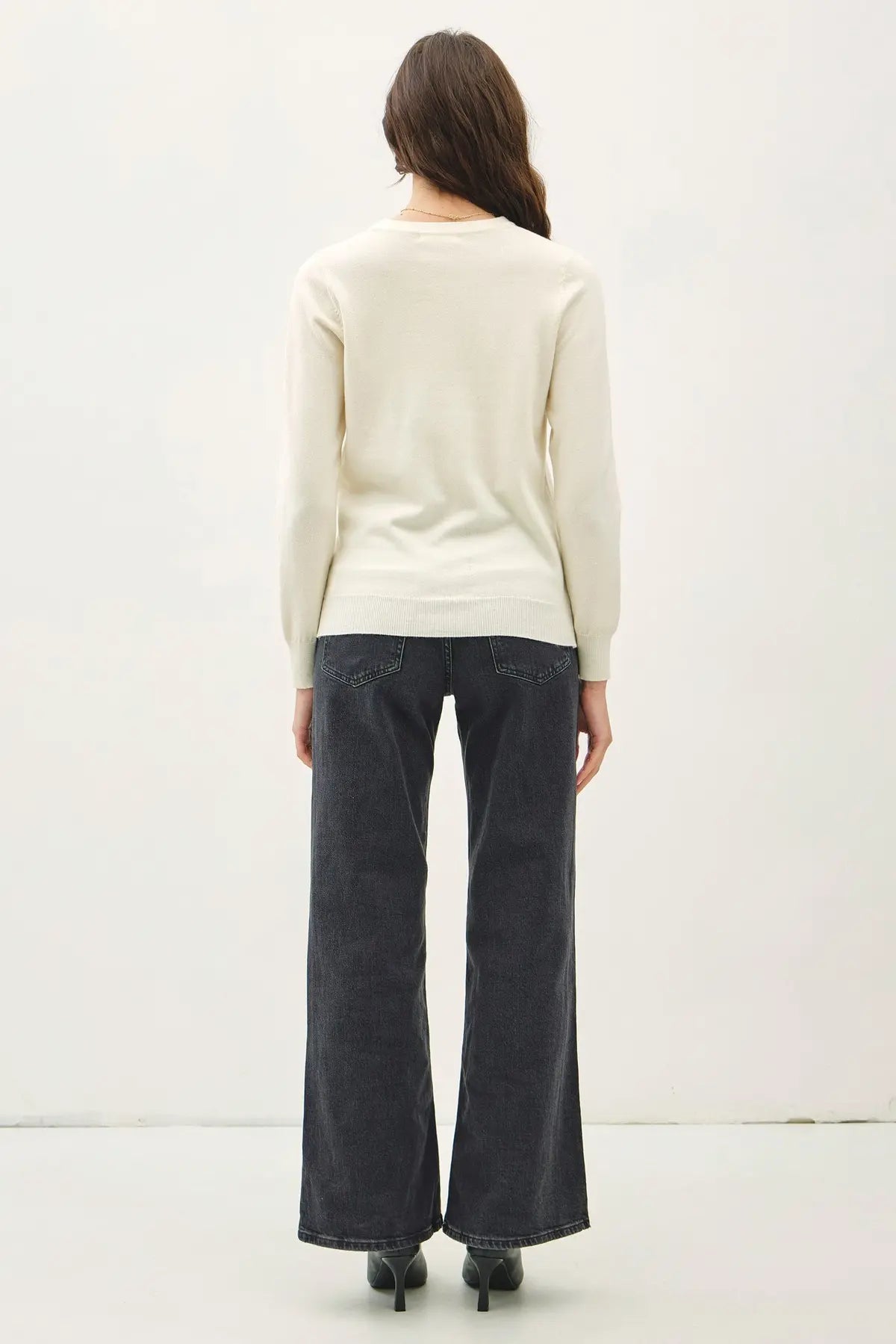 VISCOSE CREW NECK SOFT KNIT SWEATER