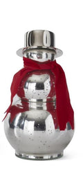 SILVER MERCURY GLASS SNOWMEN W/RED SCARF & TOP HAT